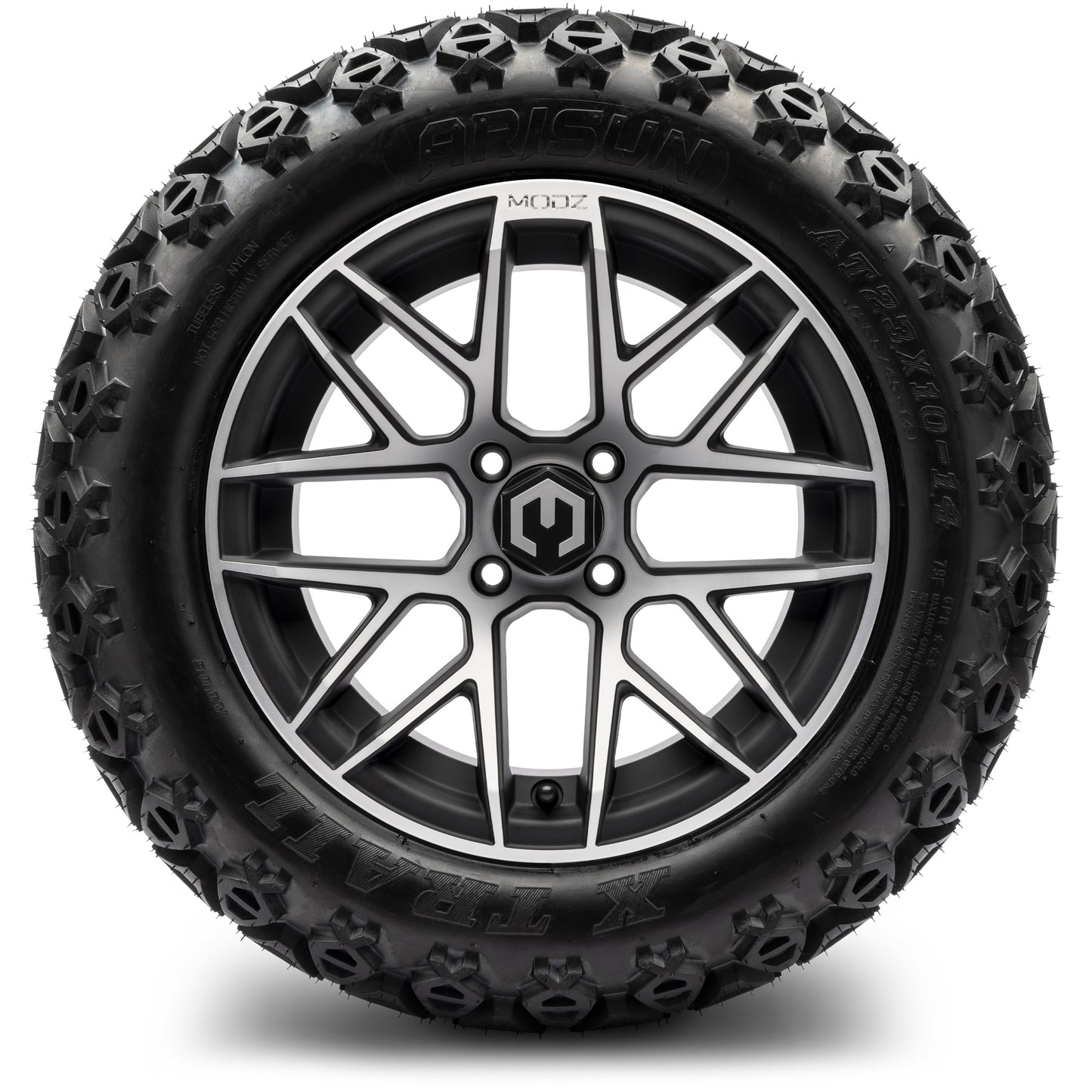 MODZ® 14" Matrix Machined Black Wheels & Off-Road Tires Combo